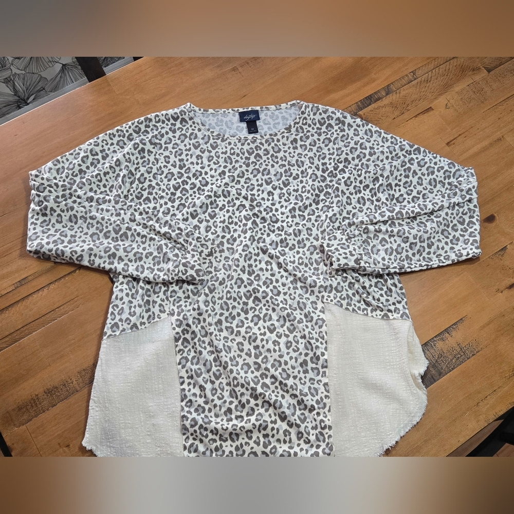 Daytrip Animal Print Tunic Top with Gauze Sides